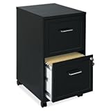 Lorell SOHO Mobile 2 Drawer File Cabinet in Black 
