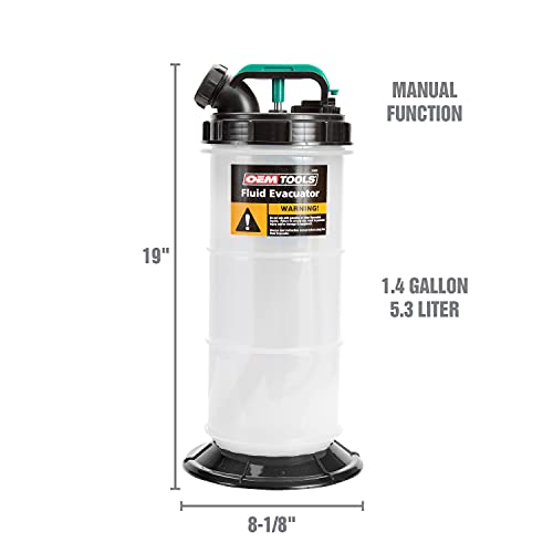 OEMTOOLS 24389 Manual Fluid Extractor 1.4 Gallons (5.3L), Car and