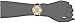 GUESS Women's U0840L1 Dressy Gold-Tone Watch with Gold Dial , Crystal-Accented Bezel and Genuine Leather Strap Buckle