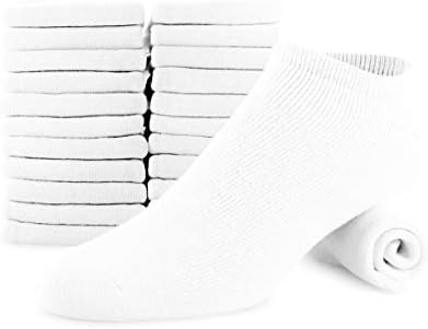 Men’s 12 Pack Ankle Socks Black Athletic Big and Tall No Show White Socks Casual Fit Soft Cotton