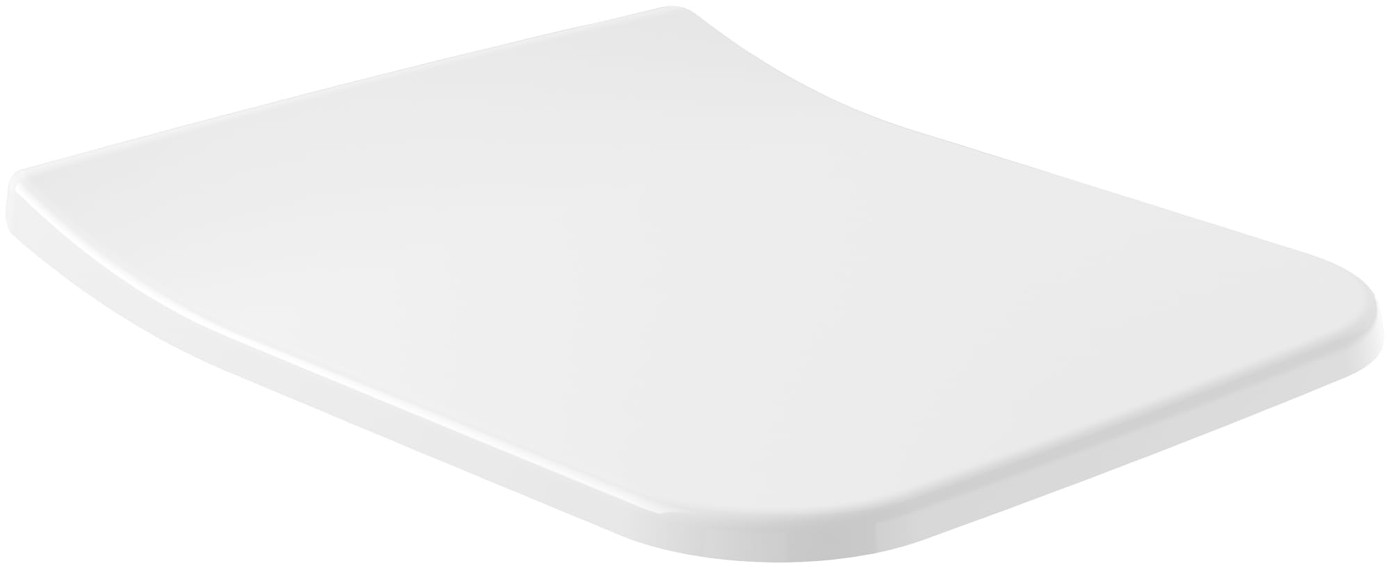 Villeroy & Boch Venticello SlimSeat toilet seat - Toilet seat with soft-close mechanism - Removable, shatterproof toilet seat made of duroplast - Wrap-over - angular shape - White Alpine, glossy