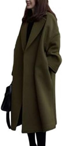 [ニブンノイチスタイル]1/2style ユッタリ おしゃれ グリーン ロング 丈 ウール 風 チェスター コート レディース