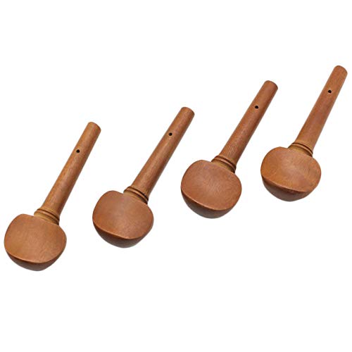 Vaorwne 4Pcs 4/4 Size Violin Fiddle Tuning Peg Set Jujube Wooden Replacement For 4/4 Size Violin