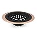 COOK with COLOR Sink Strainer, Kitchen Sink Drain Strainer, Easy to Clean Silicone Drain Basket with Copper Rim (Black)