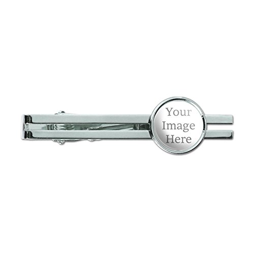 Graphics and More Self-eez(TM) Custom Personalized Round Tie Clip - Silver