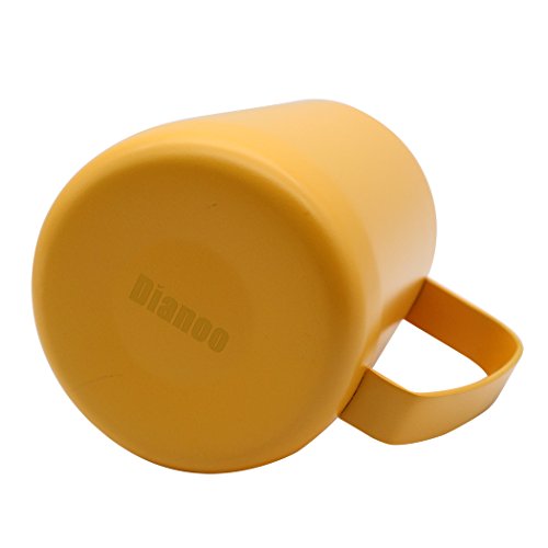 Dianoo Stainless Steel Frothing Pitcher Jug Steaming Pitcher Suitable For Coffee, Latte And Frothing Milk 600ml Yellow