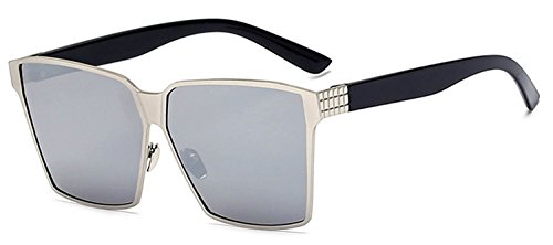 Square Large Aviator Women Men Metal Sunglasses Fashion Oversized Designer BLack Frame Mirrored Lens OWL