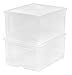 IRIS USA, Inc. Iris Easy Access Men's Shoe Box, 2 Pack, Wide, Clear