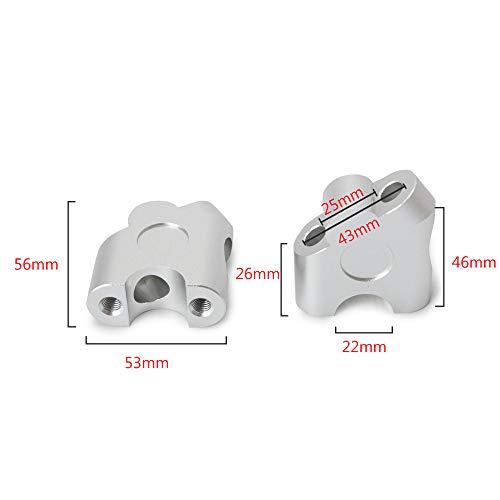 U/D 1 paar 22mm 7/8 "Universele Motorfiets Handvat Bar Riser Stuur Klem Terug Move Mount Adapter Accessoire Kit (Zilver) - Image 4