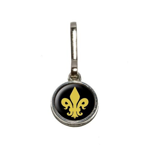 Graphics and More Fleur de Lis - Gold on Black Antiqued Charm Clothes Purse Luggage Backpack Zipper Pull