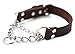 Mighty Paw Martingale Dog Collar - No Pull Design - Stainless Steel Chain - Limited Chain Cinch Training - Brown Leather Martingale Training Collar - Small Size
