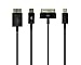 Multi USB Charger, Techoland High Quality 4 in 1 Charging Cable Adjustable Connector And Micro USB for iPhone 6, Plus, 5S, iPad, Tablets, iPod touch, Samsung Galaxy S5, Note 2 3 and Many More (Black)