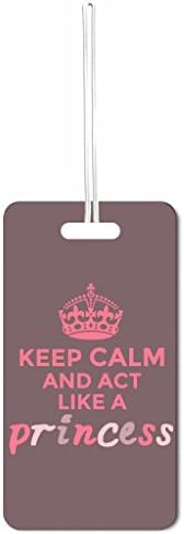 Keep Calm And Act Like A Princess Purple Max Wilder TM Set of 2 Luggage Tags with Customizable Back