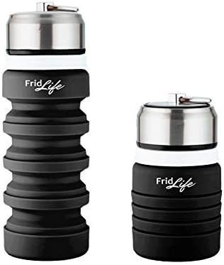 Frid Life Foldable Collapsible Water Bottle - Water Bottle for Sporting. Shrinkable When Empty. 400 mL | 13.5 Oz