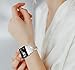 Wearlizer Bling Band Compatible for Fitbit Ionic Bands Women, Stainless Steel Bling Replacement Band Bracelet with Diamond Rhinestones X-Link Compatible Fitbit Ionic Small Large Silver