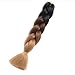 WIGENIUS 5 PCS Jumbo Braids Hair Extensions Black/Dark Brown/Light Brown 24 Inches 100g/pc Kanekalon Fiber for Twist Braiding Hair(5pcs,Black/Dark Brown/Light Brown)