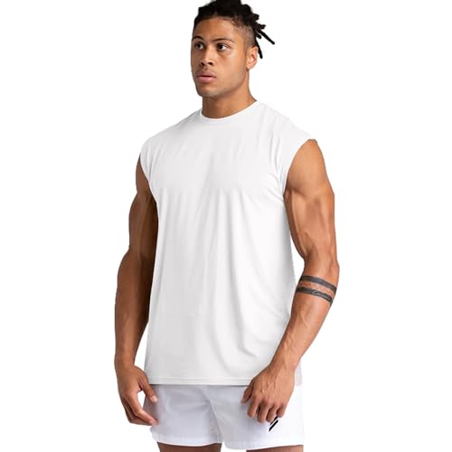 Holure 1 oder 3 oder 5 Pack Herren Baumwoll-Fitness-Tanktops Training ärmellose T-Shirts Athletische Muskel-Tank-Trainings-Bodybuilding-Shirts, XL thumbnail 3