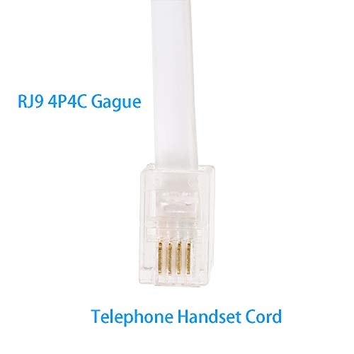 Urmust 2 Pack Black Coiled Telephone Handset Cord 10 Ft Uncoiled / 3 ft Coiled Landline Telephone Accessory (White) - Thumbnail 2
