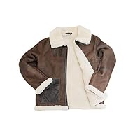 Ricardo B.H. Winter Sheepskin Pilot Jacket for Men in Brown (XXL)
