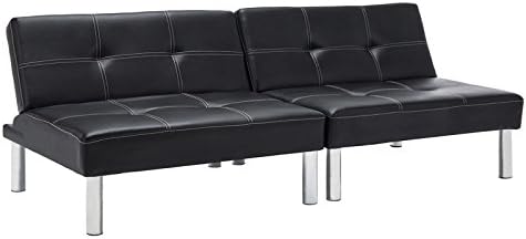 Folding Leather Convertible Couch Futon Sofa Bed Sleeper Living Room Furniture