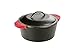 Lodge L8DOL3HH41PLT Cast Iron Dutch Oven with Handle Holders, 5 quart, Black/Red