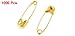 18mm x 5mm Gold Tone Metal Clothing Trimming Fastening Safety Pins 1000 Pcs