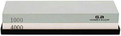 Double-Sided GA Homefavor Knife Sharpening Stone, Combination Whetstone with Dual #1000 &amp; #4000 Grits