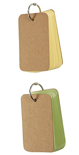 8-Pack Flash Cards with Binder Rings, 400-Piece Study Cards, Mini Index Cards, Perfect for Language Learning, 50 Blank Sheets Each Pad, 250gsm, 4 Colors, 2.2 x 3.5 Inches - Thumbnail 5