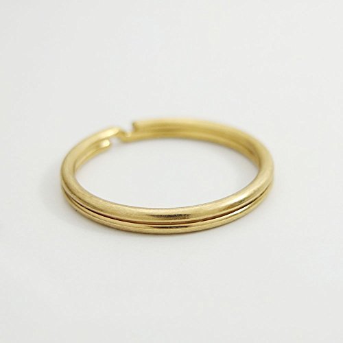 Bluemoona50 Pcs - 25mm 1" Round Edged Split Key Chain Ring Connector Keychain Keyring (Gold)