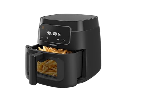 Grundig FRY 7320 Heißluftfritteuse, 7,6 l Kapazität, 1750 W, Touch-Display, großes Sichtfenster, Temperatur- und Zeiteinstellung, Antihaftbeschichtung