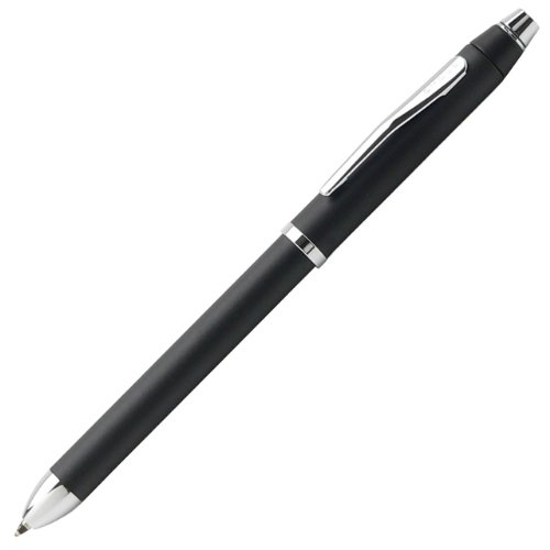 Cross Tech3 Satin Black Multi-function Pen - 0.5 MM Lead Size Pencil , Black Ink Refill , and Red Ink Refill in One Pen.