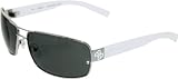 Guess Men's Polarized GUP1004-SI-3 Silver Rectangle Sunglasses