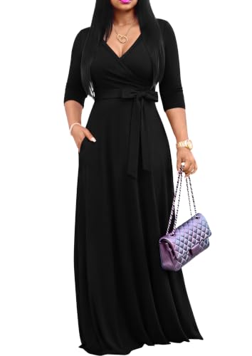 FANDEE Women's 2026 Maxi Dress Summer V-neck