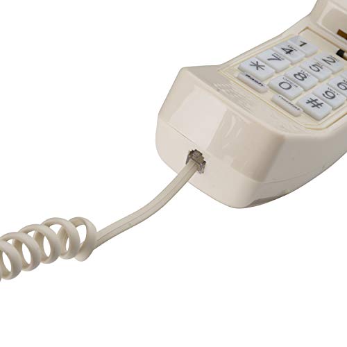 Telephone Cord Handset Curly - Phone Color Bone Ivory 15ft - Works on virtually All Trimline Phones and Princess Telephones