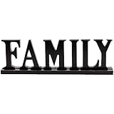 Rainbow Handcrafts Black Wooden Cutout Family Sign Home Wall DÃ©cor Kitchen Tabletop Fireplace Mantel Centerpiece Decoration Free Standing Rustic Wood Cutout Letters Accents