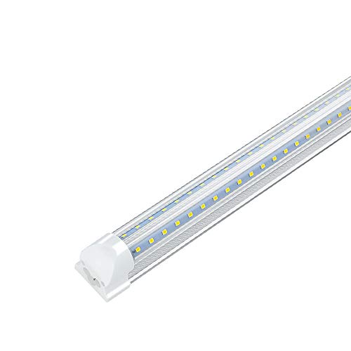T8 1FT 3FT LED V Shape Integrated Tube Lights 5000k-6000k, Transparent Cover Utility Shop Light, Ceiling and Under Cabinet Light,for Garage,Warehouse,Plug and Play (6000k, 1-Pack)