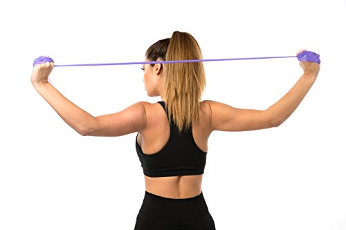 Meglio Latex Free Resistance Bands 7ft. Exercise Bands for Physical Therapy, Strength Training Workouts, Yoga, Pilates, Stretching. Range of Resistance Strengths & Exercise Guide Booklet Included