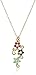 Amazon Collection 18k Gold Plated Sterling Silver Genuine Ruby, Blue Sapphire, Emerald, and Diamond Accent Flower Pendant Necklace, 18
