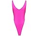 iEFiEL Womens One Piece High Cut Leotard Thong Bodysuit (Pink)