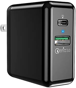 QC PD Charger,DualAxon 18W QC 3.0 Wall Charger,27.6W PD USB C Quick Charger,Dual Port Power Delivery 36W Fast Wall Charger compatible iPhone 8/X,ipad Pro,Macbook,Samsung S8/S9/Note 8,LG ThinQ and More