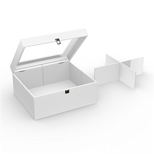 Wooden Storage Box for Clothing, Mail, Arts and Crafts, Photo, By Stony-Edge, 15″x13″x7″ (White)