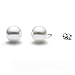 HinsonGayle AAA GEM 8-8.5mm White Round Freshwater Cultured Pearl Stud Earrings (14K White Gold)
