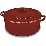 Cuisinart CI670-30CR Chef's Classic Enameled Cast Iron 7-Quart Round Covered Casserole, Cardinal Red