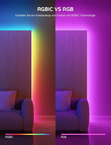 Govee 10 m RGBIC Pro LED Strip Lights, Smart LED Strip Lights that work with Alexa and Google Assistant, Coated Strip Lights to Sync with Music, App Control, Colour Changing, Suitable for the Home, Bedroom, Gaming