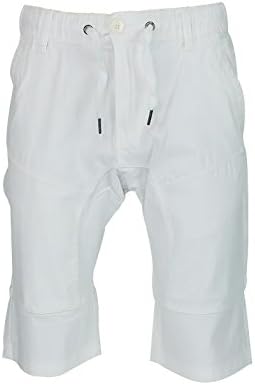 Men's twill drop crotch shorts WHITE S