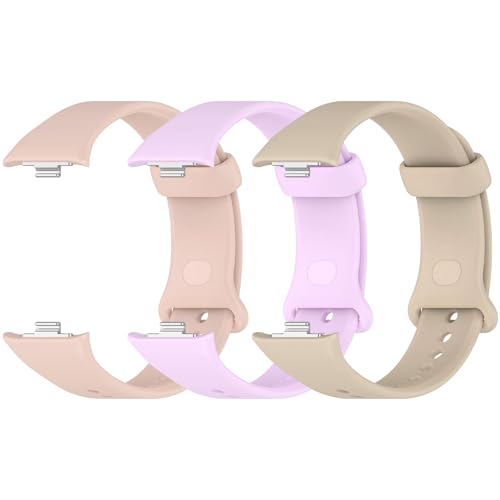 Xisair 3 Silicone Bands Compatible with Xiaomi Smart Band 9 Pro and Xiaomi Smart Band 8 Pro Sport Strap, Silicone, Breathable, Soft and Comfortable Replacement Straps for Miband 9 Pro, Miband 8 Pro