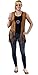 BLUE PANDA 60s 70s Hippie Costume Accessories - 5-Set Vest Headband Glasses Pouch Necklace, Women Size S Brown