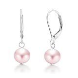 Bling Jewelry Freshwater Cultured Pearl Sterling Silver Leverback Earrings