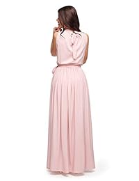 LUNIANI Vestido largo sin mangas semiformal para mujer, vestido de verano sexy, vestido de novia de noche