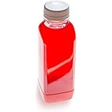 16-OZ Square Plastic Juice Bottles - Cold Pressed Clear Food Grade PET Bottles with Tamper Evident Safety Cap: Perfect for Juice Shops, Cafés and Catering Events - Disposable and Eco-Friendly – 100-CT
